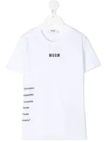 Msgm Teen Logo Print Patch Detail T-shirt In White