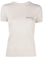 Jacquemus Logo-print T-shirt In Neutrals