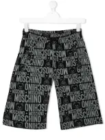 Moschino Teen Logo Bear Print Shorts In Black