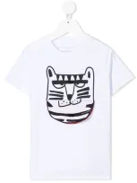 Stella Mccartney Kids' Roar-print Flap T-shirt In White