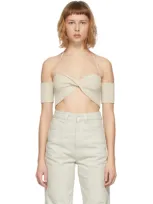 Jacquemus Le Haut Soleil Ribbed-knit Crop Top In White