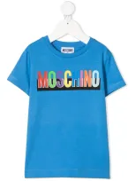 Moschino Kids' Logo-print Cotton T-shirt In Blue