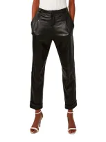 As By Df The Denise Recycled Leather Ankle Trousers In Black