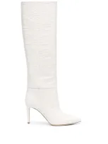 Paris Texas 85 Mm Moc Croc Boots In White