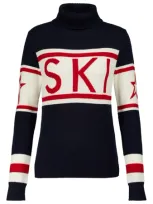 Perfect Moment Schild Ski-intarsia Roll-neck Merino Sweater In Navy