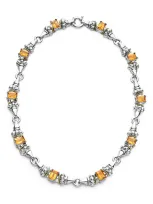 Lagos 18k Yellow Gold & Sterling Silver Glacier Citrine Collar Necklace, 16 In Silver/yellow