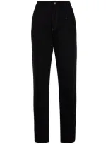 Emporio Armani Pleat-details Straight Trousers In Schwarz