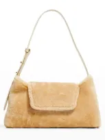 Elleme Envelope Shearling Shoulder Bag In Cream