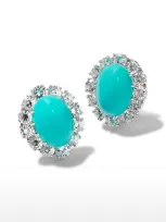 Fantasia By Deserio Cubic Zirconia Cabochon Earrings With Surrounding Rounds