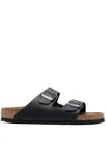 Birkenstock Arizona Faux Patent Leather Sandals In Black