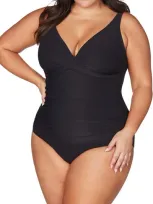 Artesands Hues Delacroix Cross Front D- Cup & Up One-piece Swimsuit In Black