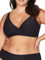 Artesands Hues Delacroix Cross Front D-cup & Up Bikini Top In Black