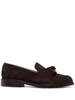 Tricker's Elton Tassel Loafer Castorino Suede In Brown