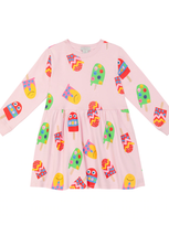 Stella Mccartney Kids' Pink Patterned Popsicle Dress In Cream