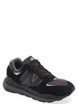 New Balance 57/40 Sneaker In Black With Vibrant Spring Glo