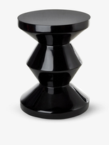 Pols Potten Zig Zag Lacquered Stool In Black