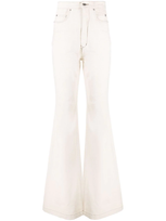 Rick Owens Drkshdw High-waisted Flared Jeans In Neutrals