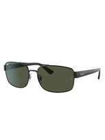 Ray Ban Rb3687 Sunglasses Black Frame Green Lenses 61-17