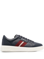 Bally Moony Side-stripe Leather Sneakers In Blue