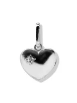 Anzie Jac+jo Icon Heart Pendant Charm In Silver/ White Sapphire