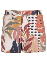 Amir Slama Leaf-print Swim Shorts In Brown