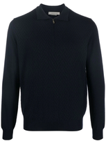 Corneliani Long-sleeve Polo Jumper In Blue