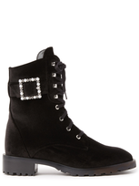 Stuart Weitzman , Pearl Buckle Bootie, Last Chance, Black, Velvet