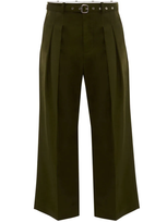 Jw Anderson Wide Leg Pleat Front Trousers In Khaki