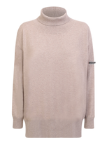 Fabiana Filippi High Neck Pullover In Cashmere Blend In Grey