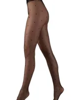 Lechery Shiny Dot Tights In Black