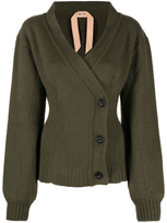 N°21 Puff-sleeve Tailored Tweed Jacket In Verde