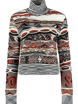 Missoni Argyle Turtleneck Wool Sweater In Multicolor Brown