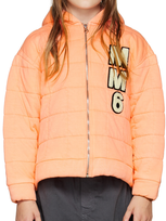 Mm6 Maison Margiela Kids Pink Quilted Hoodie In M6302 Peach Pink