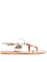 Ancient Greek Sandals Alethea Metallic-effect Sandals In Grey