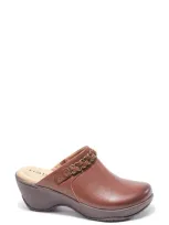 Halsa Footwear Chloe Clog In Dark Brown