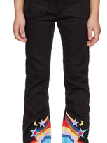 Stella Mccartney Kids Black Cosmic Embroidered Jeans In 620 Black