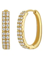 Bony Levy Bardot Two-row Diamond Hoop Earrings In 18k Yellow Gold