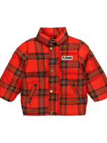 Mini Rodini Checked Puffer Jacket In Red