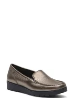 Ara Dewitt Platform Loafer In Taiga Metallic