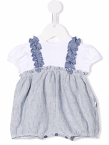 Il Gufo Babies' Striped Romper In Bianco