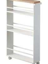 Yamazaki Tower Rolling Storage Cart In White