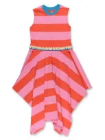 Stella Mccartney Kids' Fuchsia And Red Cotton Jersey Girl  Dress In Multicolor