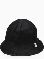 Sunnei Reversible Black Cotton Bucket In Multicolor