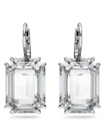 Swarovski Millenia Rhodium-plated Octagon-cut Crystal Earrings In Neutral