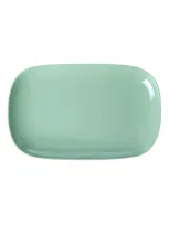 Rice Set Of Four Oblong Melamine Plates In Green