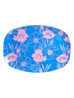 Rice Set Of Four Oblong Melamine Plates In Poppies Love