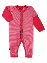 Paigelauren Babies'  Stripe Cotton & Modal Romper In Red