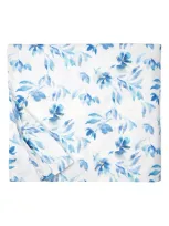 Sferra Procida Floral Cotton Percale Duvet Cover In Cobalt