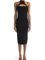 Gauge81 Valrya Cutout Stretch-knit Midi Dress In Black