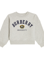 Burberry Kids' Logo Cotton Sweatshirt In Grigio